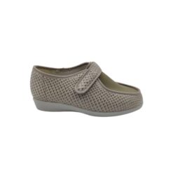 Zapatilla ancho especial velcro licra beige Doctor Cutillas