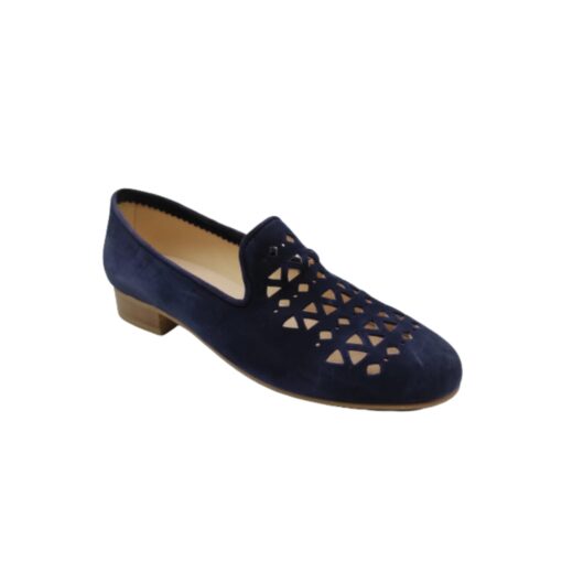 zapato copete calado serraje azul Ragazza