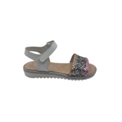 sandalia piel glitter plata-oro-rosa D'bebe