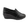 zapato mujer cuña charol/piel negro Suave