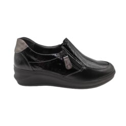 Zapato cremallera piel charol negro Suave