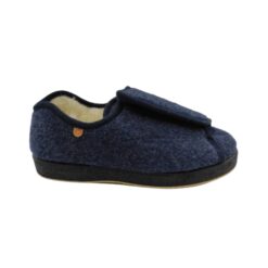 zapatilla juanetera lana velcro azul La Cadena