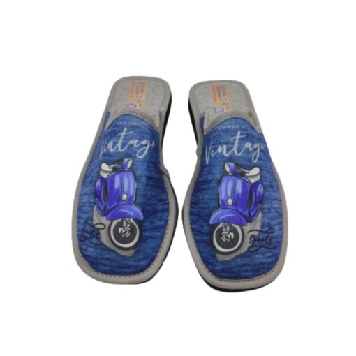 zapatilla chinela azul moto vintage Sual Slippers