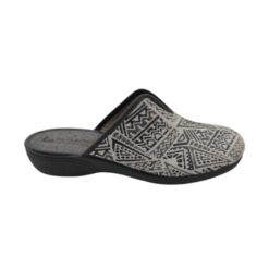 zapatilla chinela mujer bordados gris Vulca-Bicha