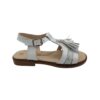 sandalia niña flecos charol blanco-gris Dardos