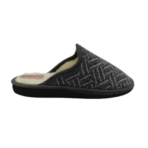 Zapatilla chinela jaspeada lana gris Sual Slippers