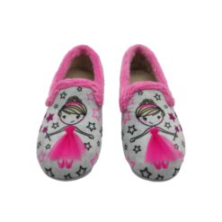 Zapatilla niña dibujo hada gris-fucsia Vulca-Bicha