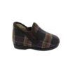 Zapatilla niño abotinada cuadros marrón La Cadena