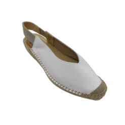 Alternative view of Alpargata mujer abierta talón piel blanco Salvi.
