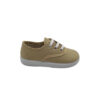Zapatilla cordón lona camel Vul-Peques.