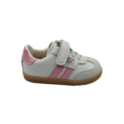 Pablosky deportivo blanco-rosa velcro.