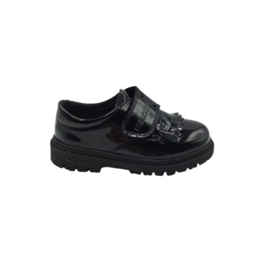 Pablosky zapato velcro charol negro.