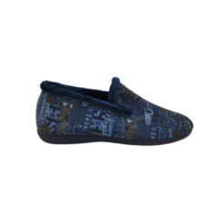 Zapatilla hombre letras azul.