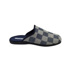 Zapatilla chinela cuadros azul Andinas.