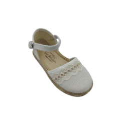 Alternative view of Alpargata lino blanco puntilla Vul-Peques.